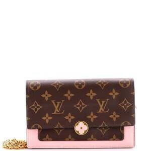 Flore Chain Wallet Canvas With Leather #220876L10B
